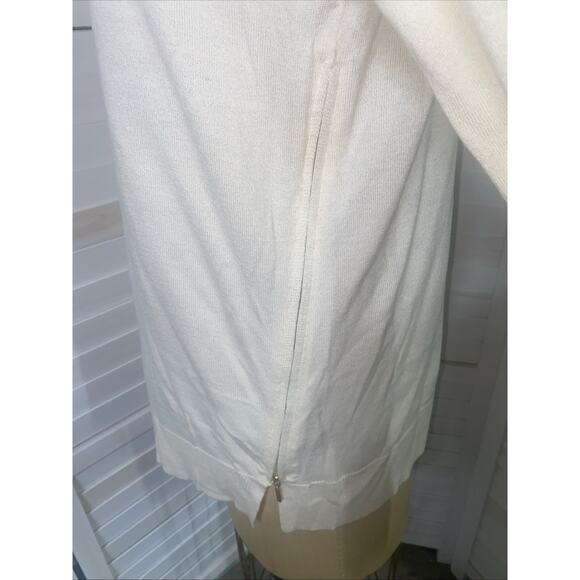 Banana Republic Women's Knit Long Sleeve Cream Sweater Top Blouse Sz Large - Picture 7 of 8